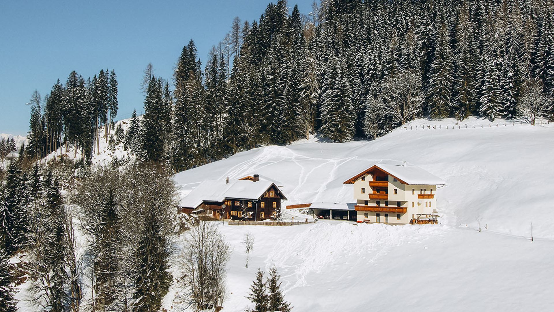 Winteransicht - Urlaub am Bauernhof am Grassbichlhof